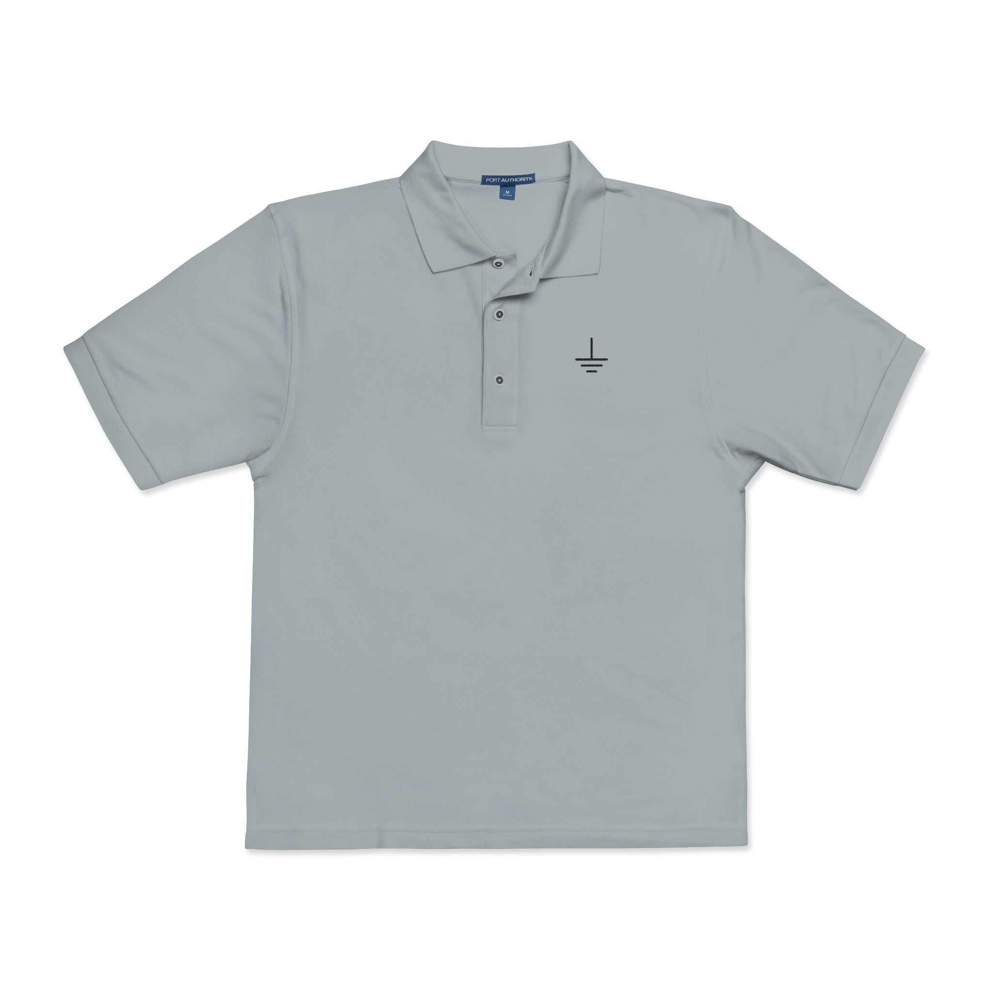 Earth Ground Symbol Embroidered Polo Shirt