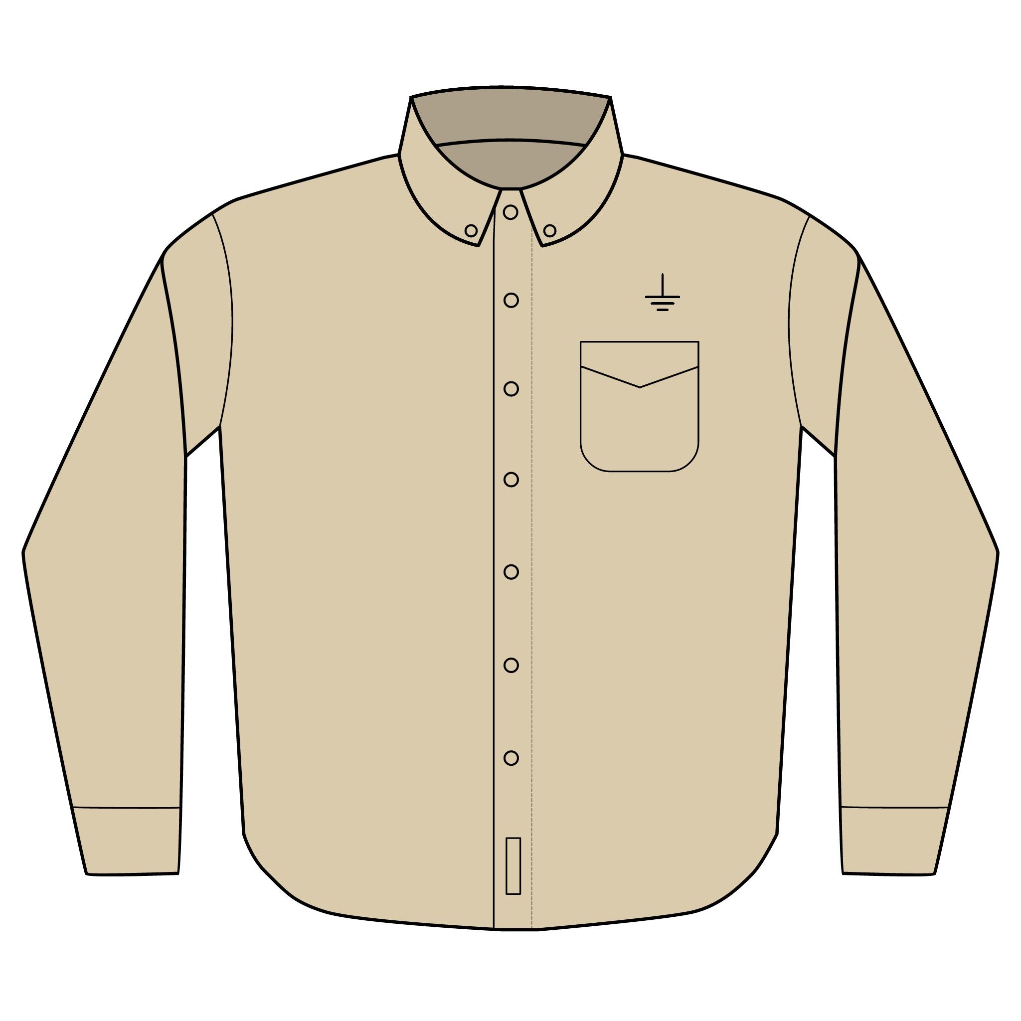 Electronics Ground Symbol Embroidery Long Sleeve Shirt | Electrical Engineering Tee