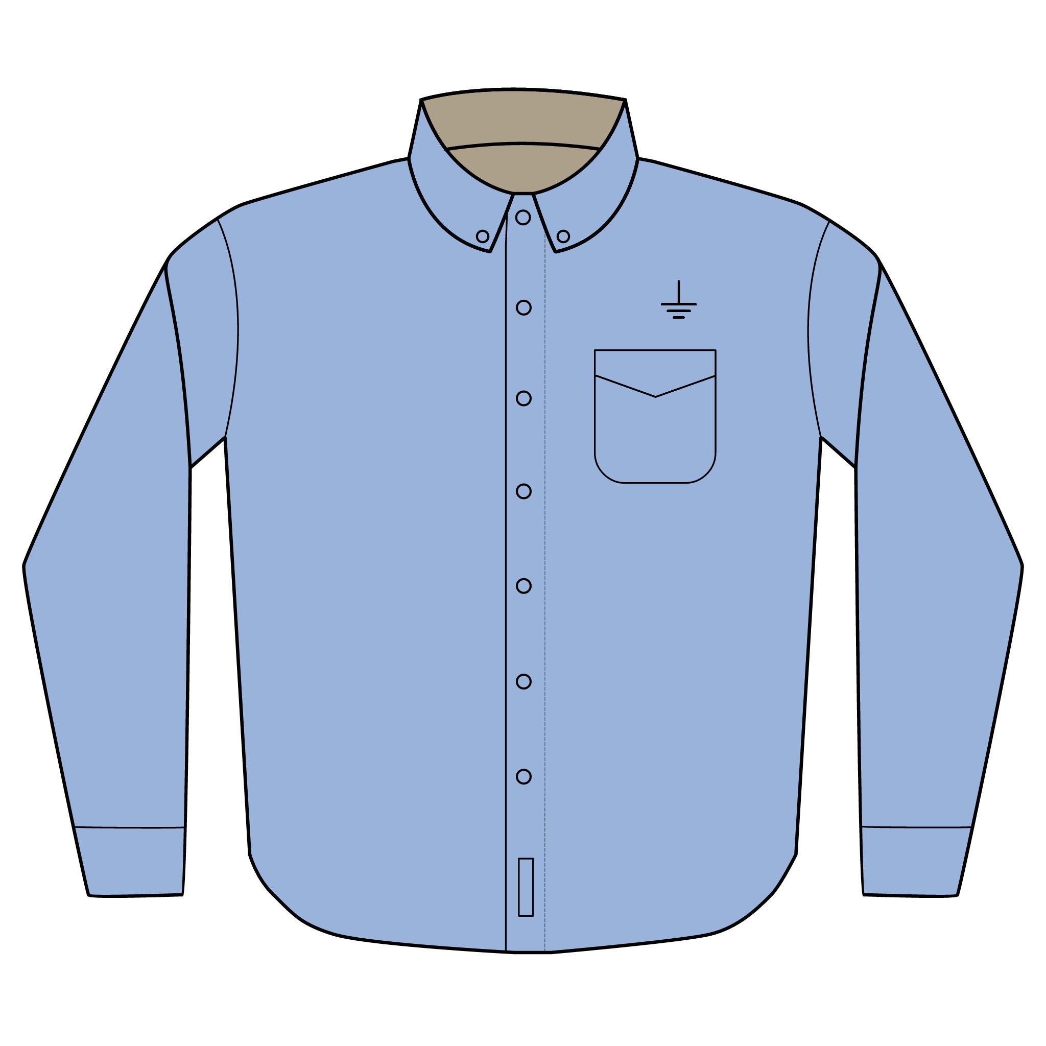 Electronics Ground Symbol Embroidery Long Sleeve Shirt | Electrical Engineering Tee