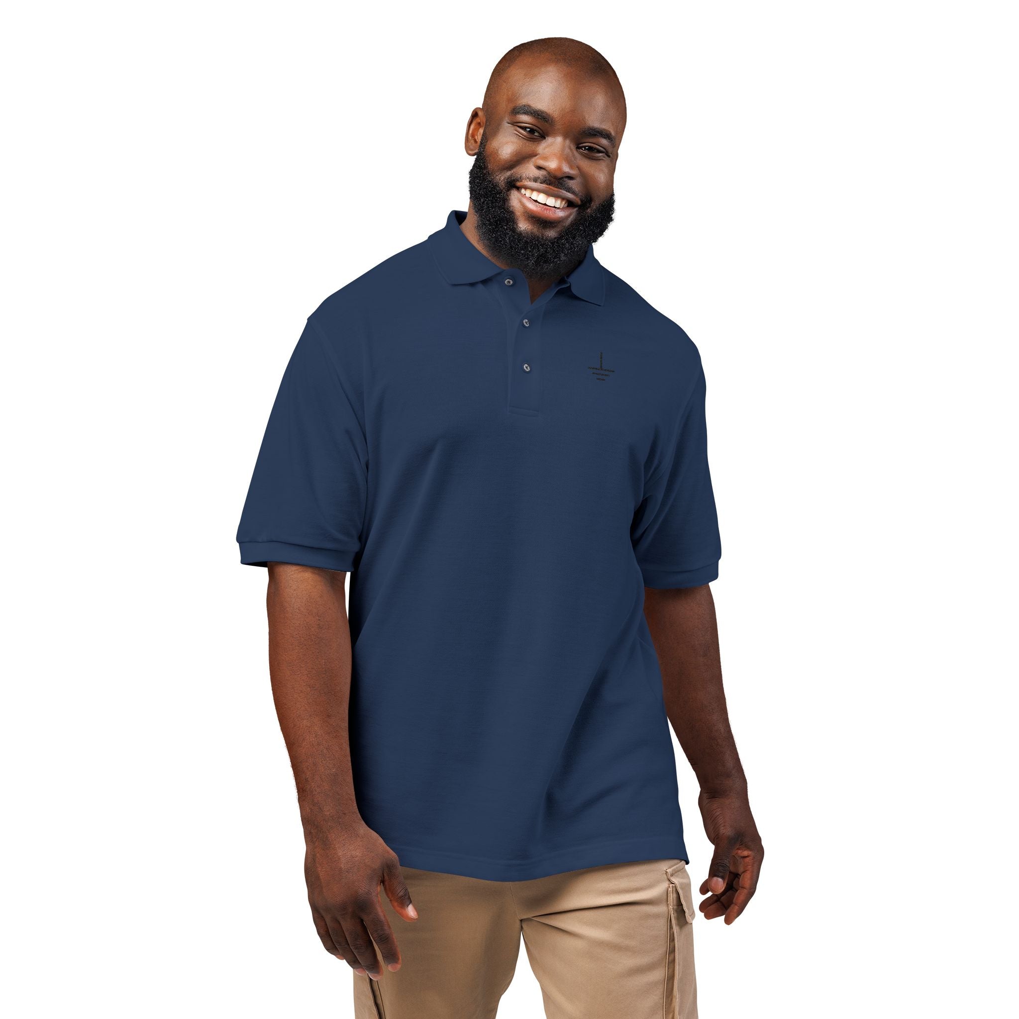 Earth Ground Symbol Embroidered Polo Shirt