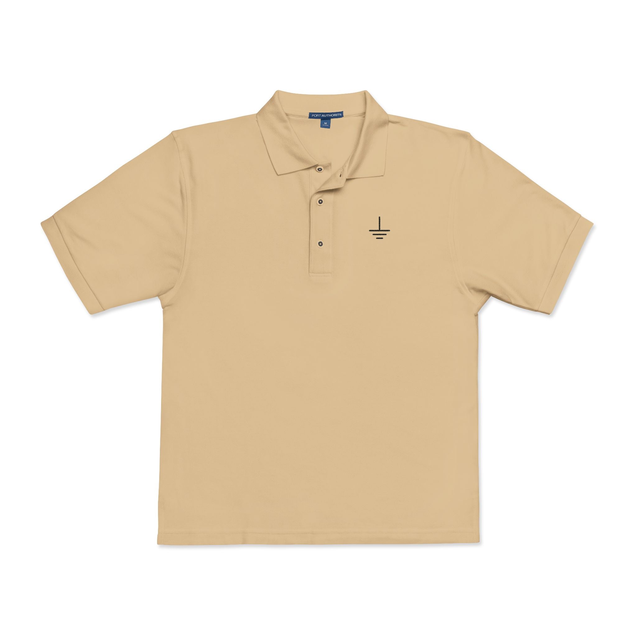 Earth Ground Symbol Embroidered Polo Shirt
