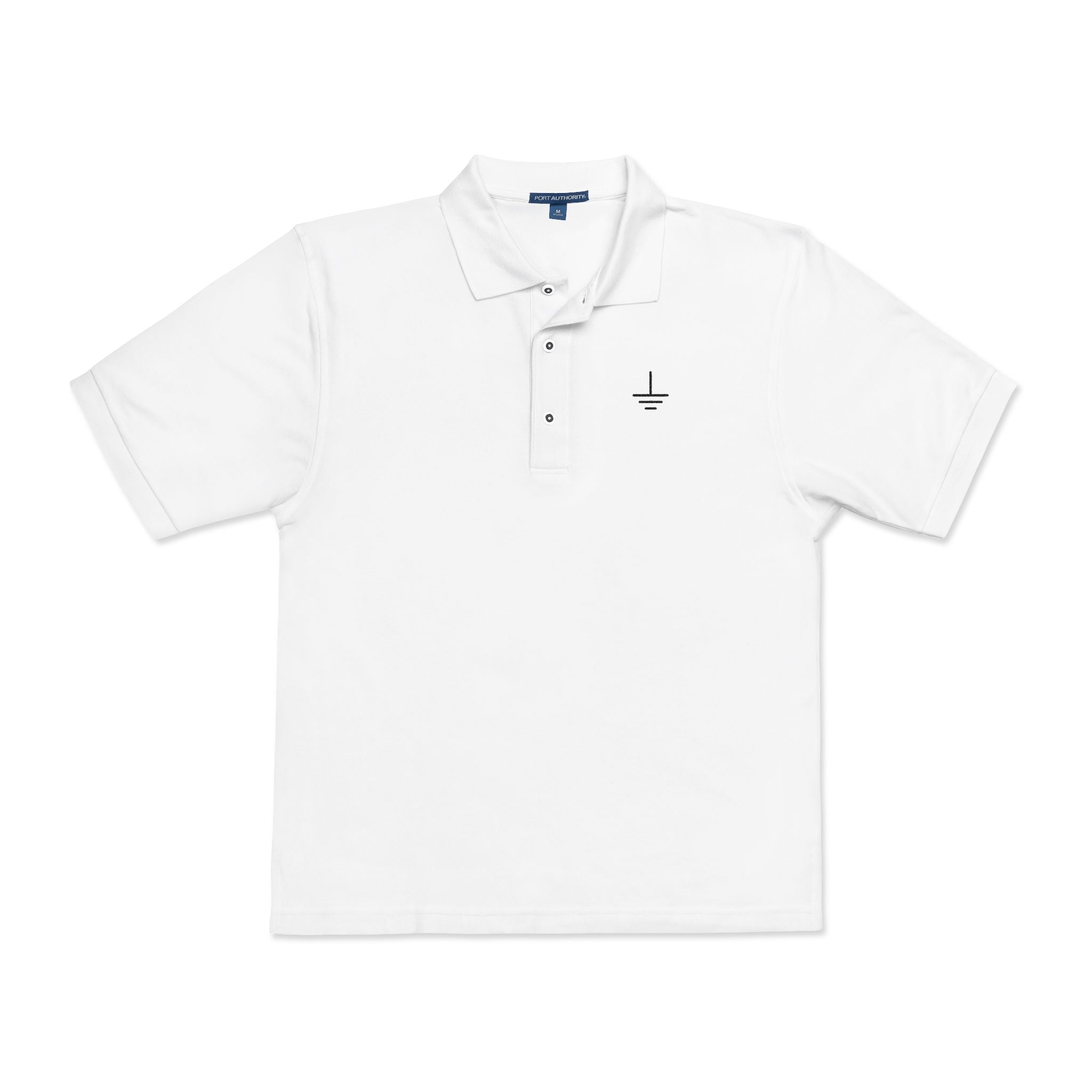 Earth Ground Symbol Embroidered Polo Shirt